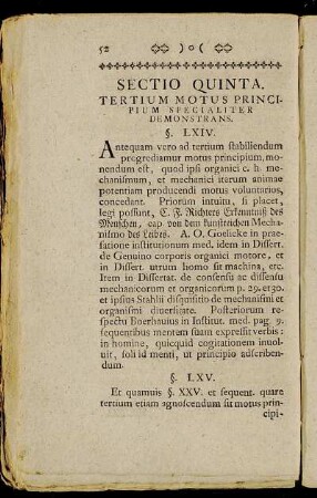 Sectio Quinta. Tertium Motus Principium Specialiter Demonstrans.