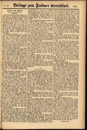 Zweite Ausgabe vom Samstag, den 07. Juli 1894.