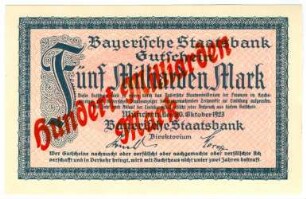 Geldschein / Notgeld, 100 Milliarden Mark, 1923?