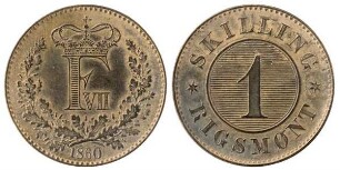 1 Skilling Rigsmønt, Dänemark: Frederik VII. (1848-1863)