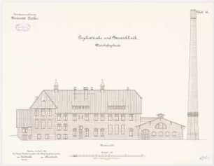 Universität Breslau Klinische Neubauten. Psychiatrische und Nervenklinik: Wirtschaftsgebäude: Nordansicht 1:100