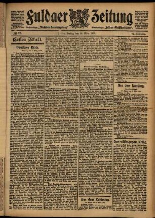 Erste Ausgabe vom Freitag, den 10. März 1905.