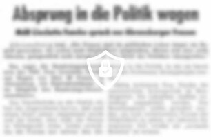 Absprung in die Politik wagen