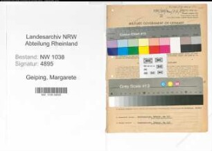 Entnazifizierung Margarete Geiping , geb. 07.10.1905 (Arzthelferin)