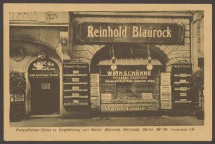 Ansichtskarte Weinhandlung Reinhold Blaurock, Friedrichstraße