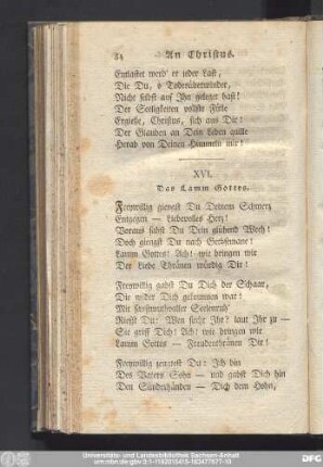 XVI. Das Lamm Gottes.