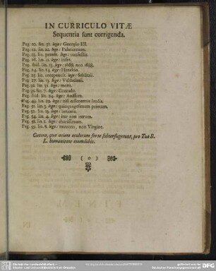 In Curriculo Vitae Sequentia sunt corrigenda