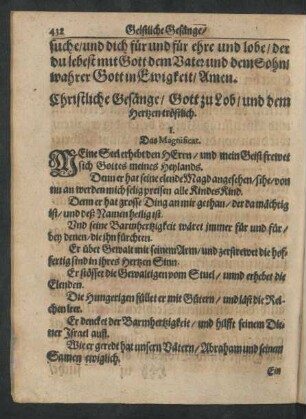 Christliche Gesänge/ Gott zu Lob/ und dem Hertzen tröstlich.