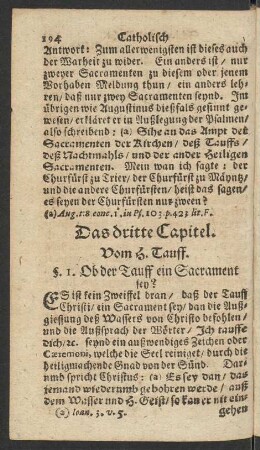 Das dritte Capitel. Vom H. Tauff