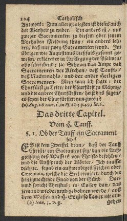 Das dritte Capitel. Vom H. Tauff