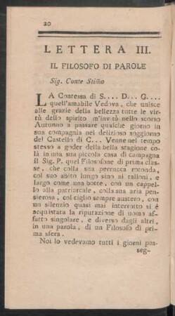 Lettera III. Il Filosofo Di Parole
