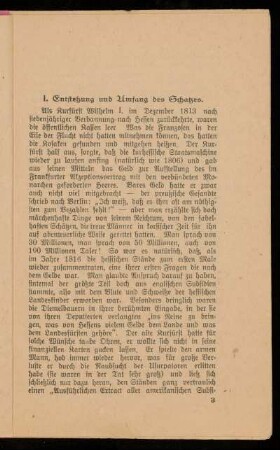 I. Entstehung und Umfang des Schatzes.