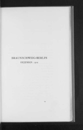Braunschweig-Berlin Dezember 1902