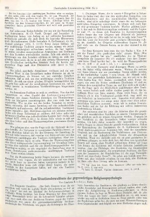 333-342 Zum Situationsbewußtsein der gegenwärtigen Religionspsychologie