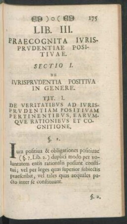 Sectio I. De Iurisprudentia Positiva In Genere.