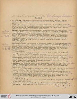 Keramik, Arbeiten in Stein, Glas (Nr. 1-64)