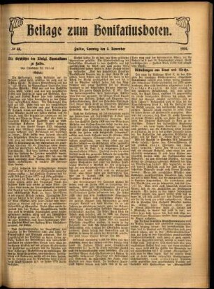 Zweite Ausgabe vom Sonntag, den 05. November 1905.