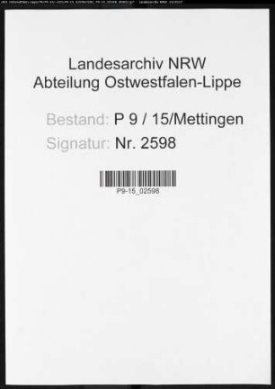 Sterberegister Standesamt Mettingen