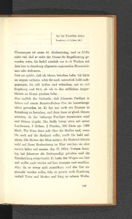 An die Tochter Anna Wandsbeck, den 13. März 1813