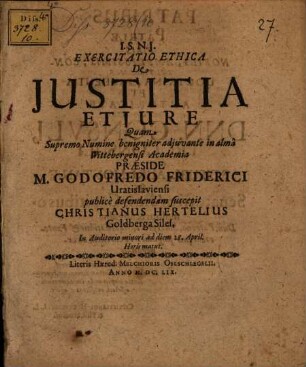 Exercitatio ethica de iustitia et iure