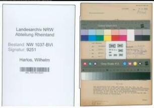 Entnazifizierung Wilhelm Harlos , geb. 11.01.1896 (Kaufmann)