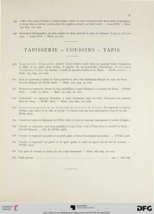 Tapisserie – cousins – tapis (Nr. 599-609)