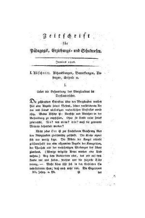 Ueber die Behandlung des Aberglaubens im Dorfunterrichte