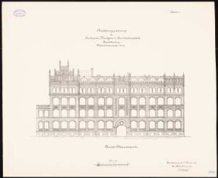 Kunstgewerbe- und Handwerkerschule, Berlin-Charlottenburg: Ansicht Wilmersdorfer Str. 1:100