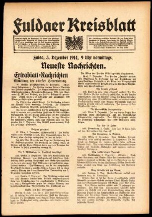 Ausgabe vom Donnerstag, den 03. Dezember 1914.