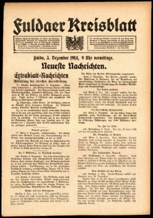 Ausgabe vom Donnerstag, den 03. Dezember 1914.