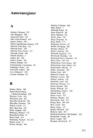 311-318, Autorenregister