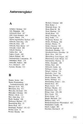 311-318, Autorenregister