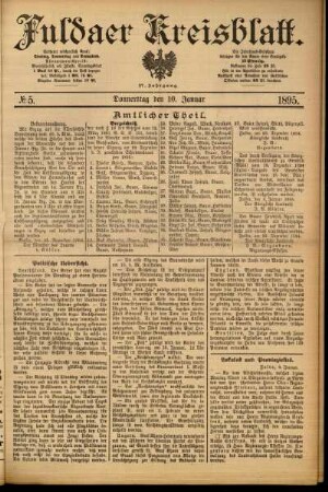Ausgabe vom Donnerstag, den 10. Januar 1895.