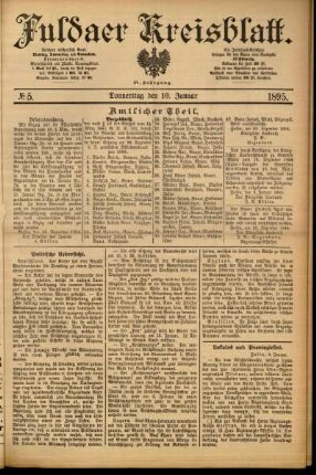 Ausgabe vom Donnerstag, den 10. Januar 1895.