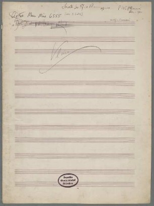 Sonatas, vl, pf, op.10/1, a-Moll, Excperts. Sketches - BSB Mus.ms. 6555 : [caption title:] Sonata per Pf. e Vl. op 10 P W. Ferrari // Dec. 1901