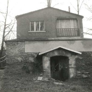 Blankenhain (Kreis Werdau), Hauptstraße und Nischwitzer Straße. Eishaus