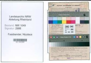 Entnazifizierung Nicolaus Fassbender , geb. 04.07.1899 (Textilhaendler)