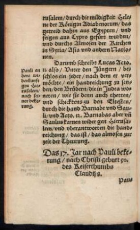 Das 17. Jar nach Pauli bekerung ...