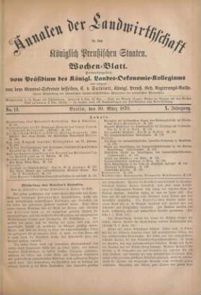 No. 13. Berlin, den 30. März 1870. X. Jahrgang.
