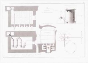 Krankenhaus (Charité), Berlin: Waschhaus: Details (aus: Architektonisches Album, Bd. 1, H.8, hrsg.v. Stüler, Knoblauch, Salzenberg, Strack, 1842)