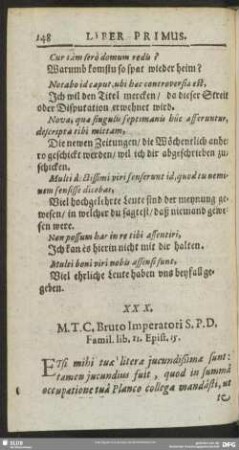 XXX. M. T. C. Bruto Imperatori S.P.D. Famil. lib. 11. Epist. 15