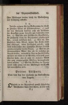 Dritter Abschnitt. Von den bey der Heilung zu beobachtenden Regeln.