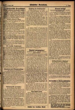 Zweite Ausgabe vom Montag, den 09. August 1937.