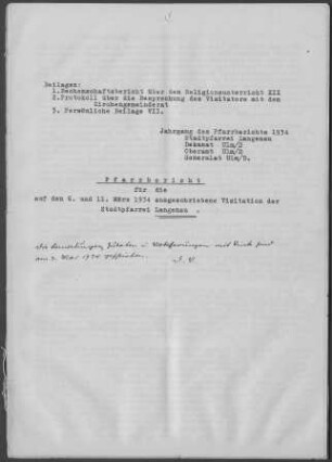 Langenau-Wettingen: Pfarrberichte 1934