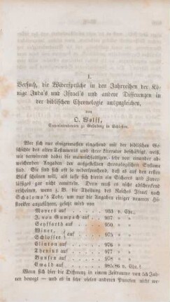 625-688 Versuch, die Widersprüche in den Jahrreihen der Könige Juda's und Israel's und andere Differenzen in der biblischen Chronologie auszugleichen