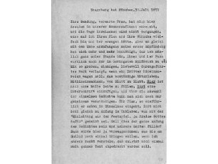 Brief von Paul Heyse an Alwine Schroedter, geschrieben in Starnberg