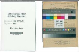 Entnazifizierung Fritz Rudolph , geb. 14.03.1915 (Assessor)