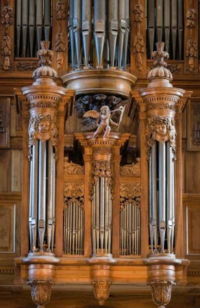Frankreich. Auvergne. Haute Loire. Le Puy en Velay. Cathedrale Notre Dame. Romanischer Stil. UNESCO Weltkulturerbe. Orgelprospekt