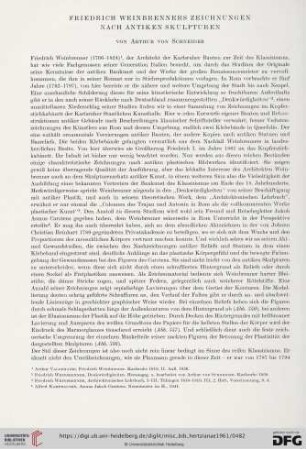 Friedrich Weinbrenners Zeichnungen nach antiken Skulpturen