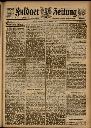 Zweite Ausgabe vom Dienstag, den 21. Februar 1905.